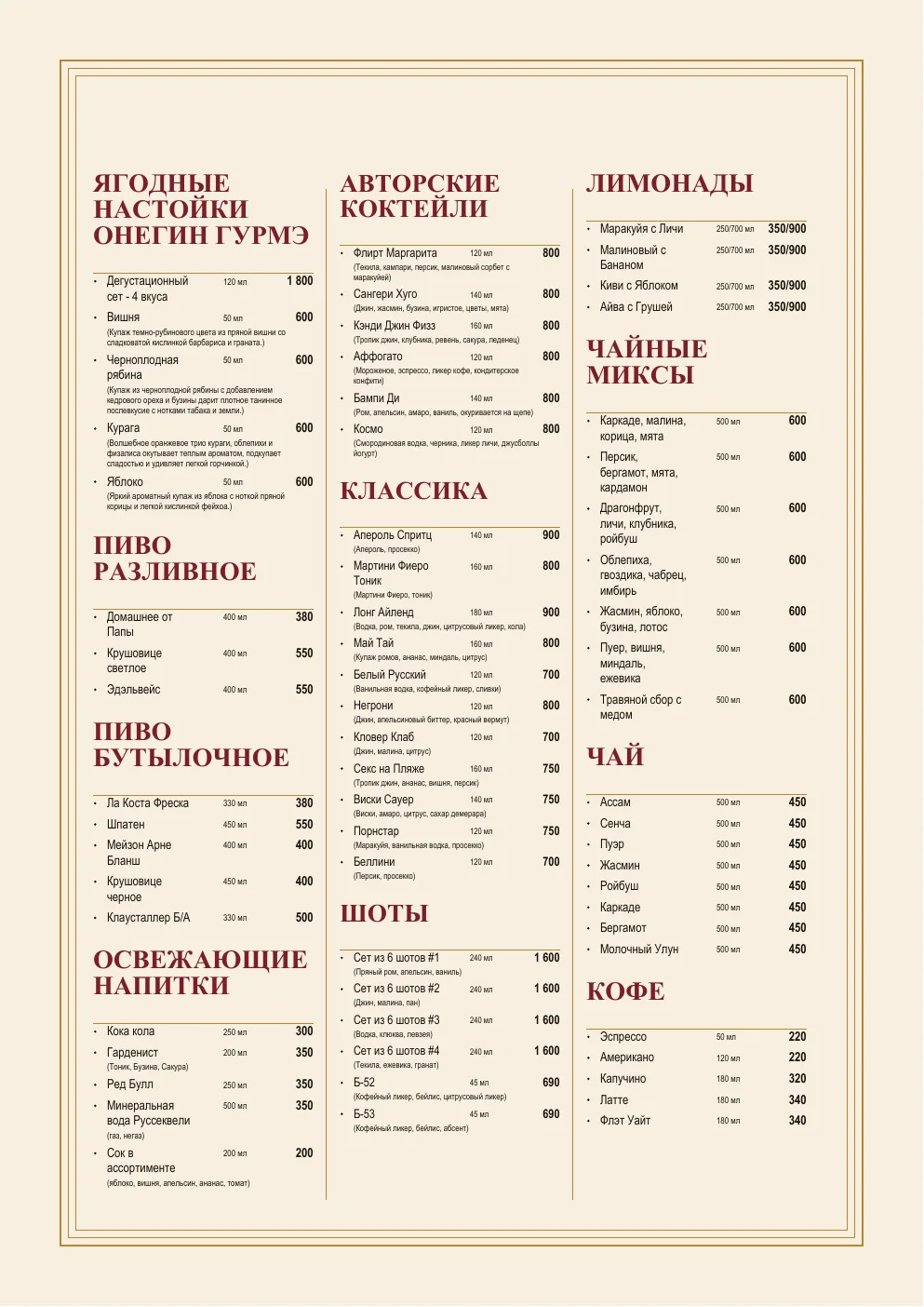 Барная карта Папа тут, страница 2